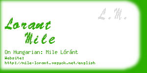 lorant mile business card