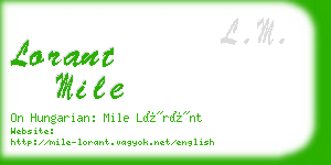 lorant mile business card